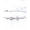 Pulsera triple protección de plata: Nudo de Bruja y Tetragramatón con Cuarzo blanco