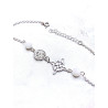 Pulsera triple protección de plata: Nudo de Bruja y Tetragramatón con Cuarzo blanco