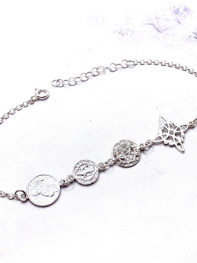 Pulsera 4 Protecciones ✨ Nudo de Bruja, Tetragramatón, San Benito y San Judas Tadeo