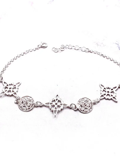 Pulsera 4 Protecciones 🧿 Nudo de Bruja y Tetragramatón – Contra el Mal de Ojo
