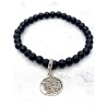 Tetragrammaton and black Tourmaline 'Elly' bracelet 6mm | Protection