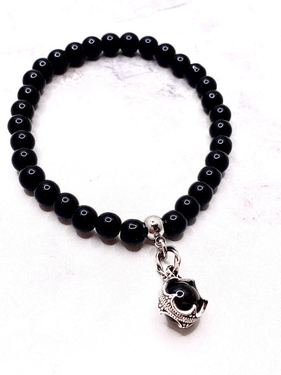 Pulsera Gotland 'Escudo de Sombra' 🖤 de Cuarzo ahumado y Turmalina