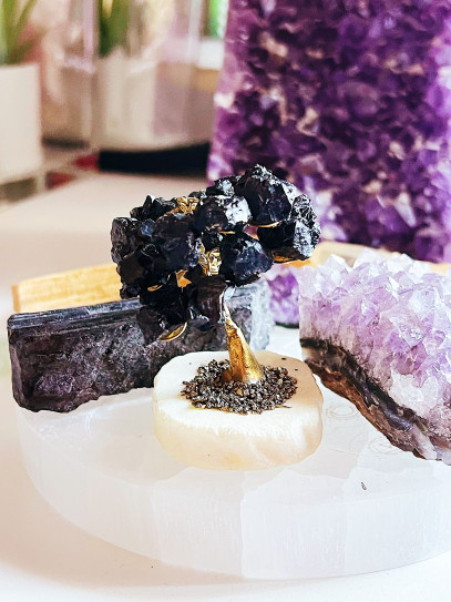 Extreme Protective Tree of Black Tourmaline, Pyrite and Selenite – The authentic shield of the home