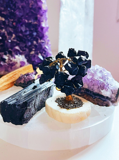Extreme Protective Tree of Black Tourmaline, Pyrite and Selenite – The authentic shield of the home