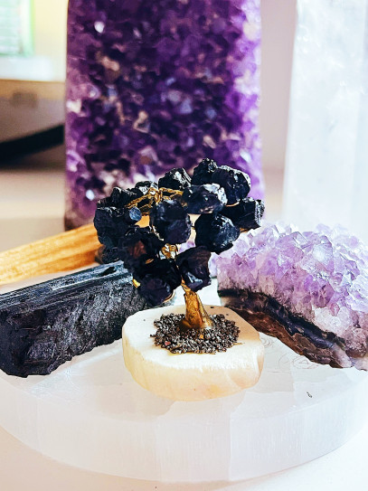 Extreme Protective Tree of Black Tourmaline, Pyrite and Selenite – The authentic shield of the home