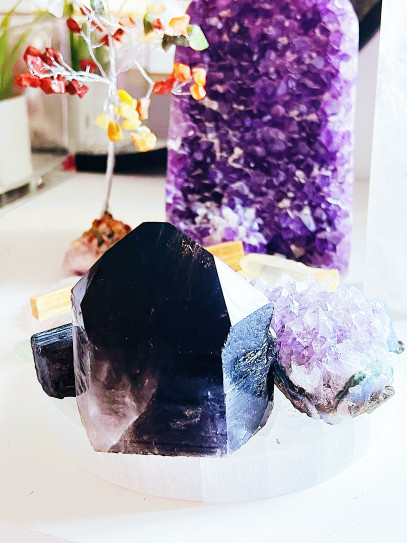 Punta generador de Cuarzo ahumado tamaño grande | Ambientes tóxicos en el trabajo