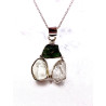 Collaret Dualitat Còsmica 🌠💚✨ de Moldavita i Quars Herkimer de plata