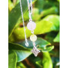 Collar triple protección de plata: Nudo de Bruja y San Benito - Citrino rutilado