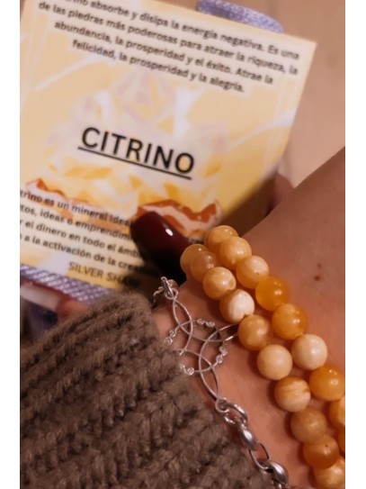 Pulsera 'Asha' de Citrino 6mm | Dinero y prosperidad