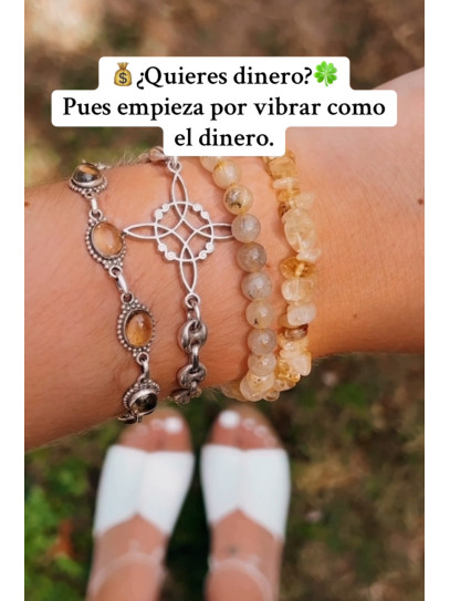 Pulsera triple imán de la abundancia 6mm | Citrino, Pirita y Ojo de Tigre