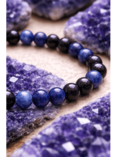🔮 Sodalite, Lapis Lazuli and Tourmaline Intelligence Portal Bracelet 6mm | Studies