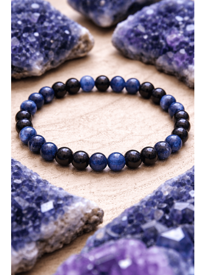 🔮 Sodalite, Lapis Lazuli and Tourmaline Intelligence Portal Bracelet 6mm | Studies