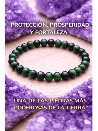 🔮 Green Tiger's Eye Energy Strength Bracelet 8mm | Protection and luck