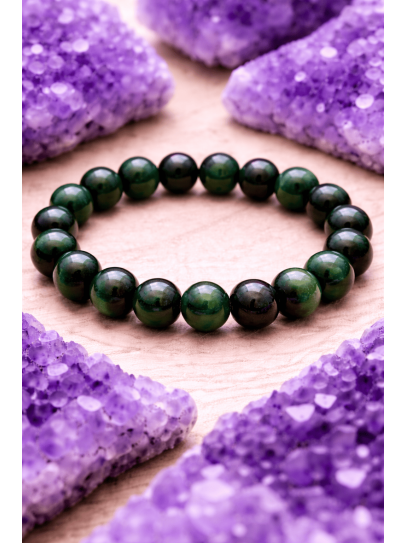 🔮 Pulsera Fortaleza energética de Ojo de Tigre verde 8mm | Protección y suerte