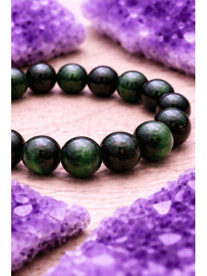 🔮 Pulsera Fortaleza energética de Ojo de Tigre verde 8mm | Protección y suerte