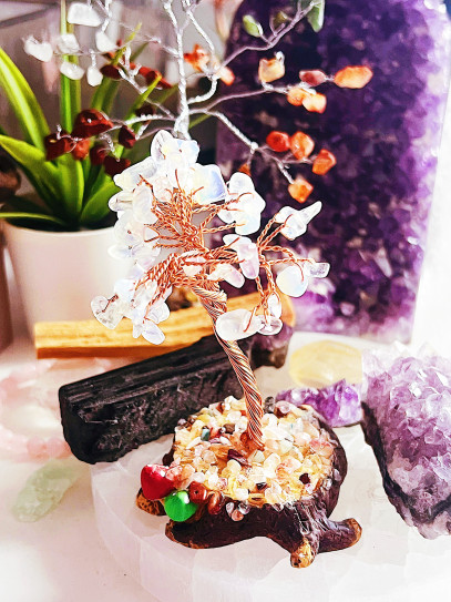 Árbol Atrae el Amor verdadero de Piedra luna y mix chakras – Protección