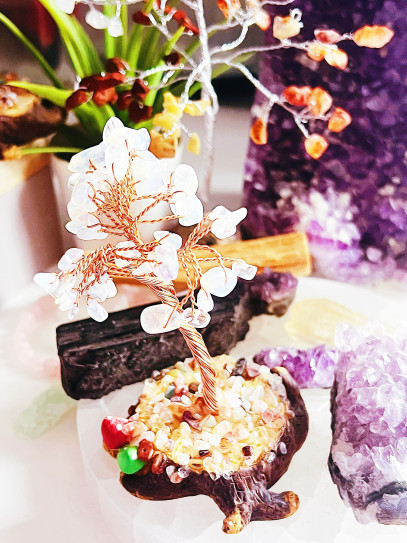 Árbol Atrae el Amor verdadero de Piedra luna y mix chakras – Protección