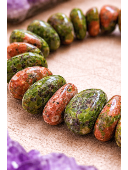 Pulsera 'India' de chip de Unakita, Jaspe verde | Energía femenina y protección