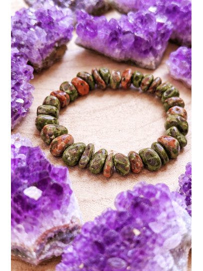 Pulsera 'India' de chip de Unakita, Jaspe verde | Energía femenina y protección