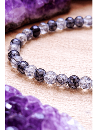 🔮 Pulsera Portal curativo de Cuarzo Turmalinado fina 4mm | Salud y protección