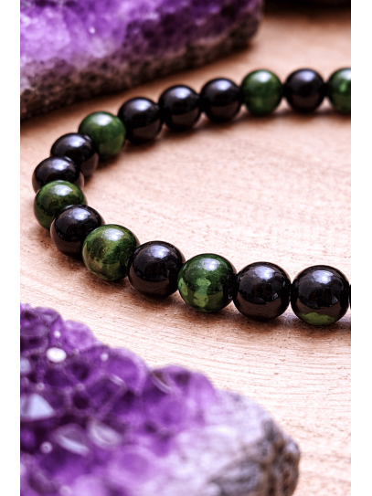 🔮 Pulsera Portal Protector de Ojo de Tigre verde y Turmalina 6mm | Protección y suerte