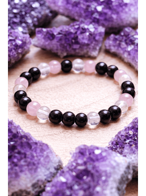 Pulsera Brisa curativa del Amor 6mm | Cuarzo rosa, Turmalina y Cuarzo atrae el amor