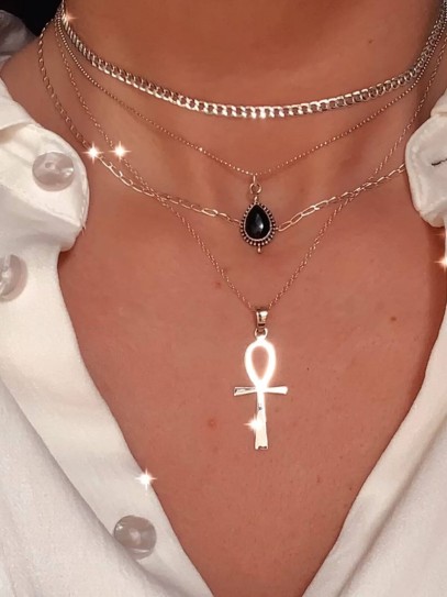 'Bali tear' necklace of black obsidian - Protective mirror against evil