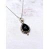 'Bali tear' necklace of black obsidian - Protective mirror against evil