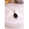 'Bali tear' necklace of black obsidian - Protective mirror against evil