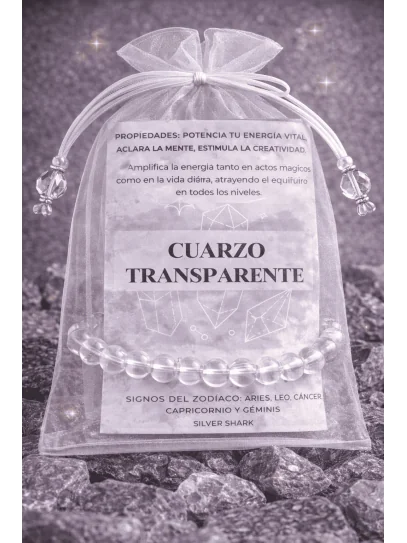 Polsera 'Asha' de Quars transparent 6mm | Salut i neteja