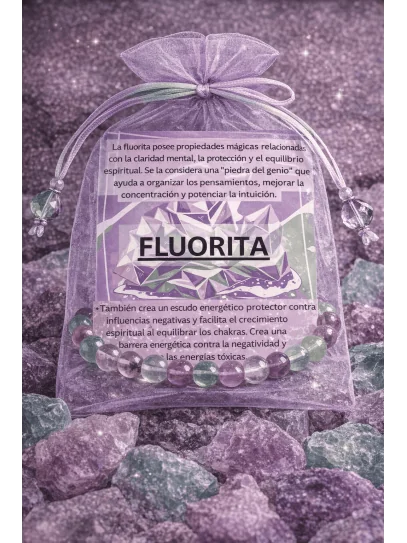 Polsera 'Asha' de Fluorita 6mm | Intuïció i espiritualitat