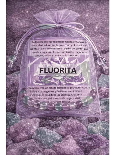 Polsera 'Asha' de Fluorita 6mm | Intuïció i espiritualitat