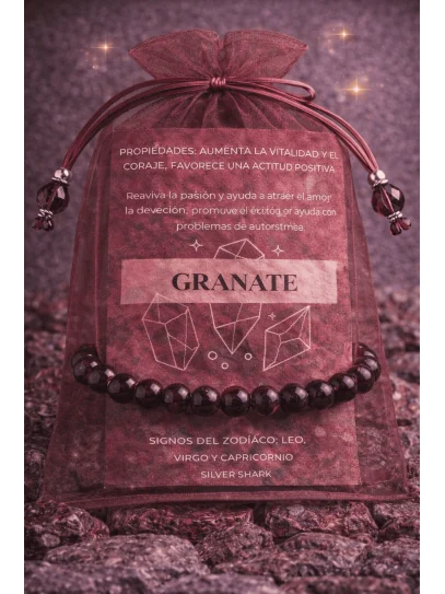 Garnet 'Asha' bracelet 6mm | Energy and Passion