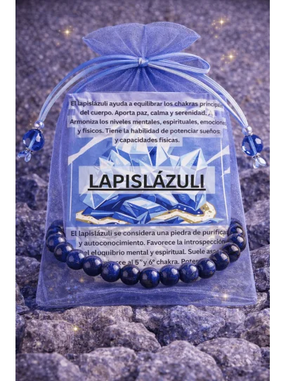 Polsera 'Asha' de Lapislàtzuli 8mm | Espiritualitat i serenitat