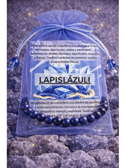 Fine Lapis Lazuli 'Asha' bracelet 6mm | Spirituality and calm
