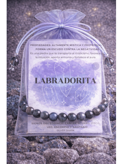 Pulsera 'Asha' de Labradorita 8mm | Protección e intuición
