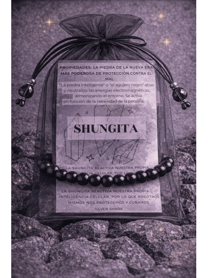 Polsera 'Asha' de Shungit fina 6mm | Protecció extrema