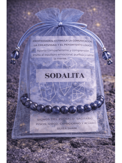 Pulsera 'Asha' de Sodalita 6mm | Inteligencia y estudios