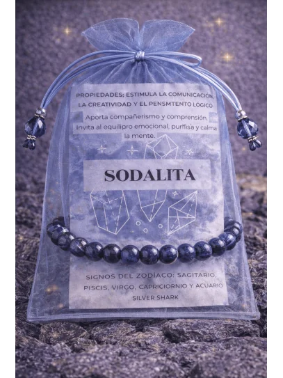 Pulsera 'Asha' de Sodalita 6mm | Inteligencia y estudios