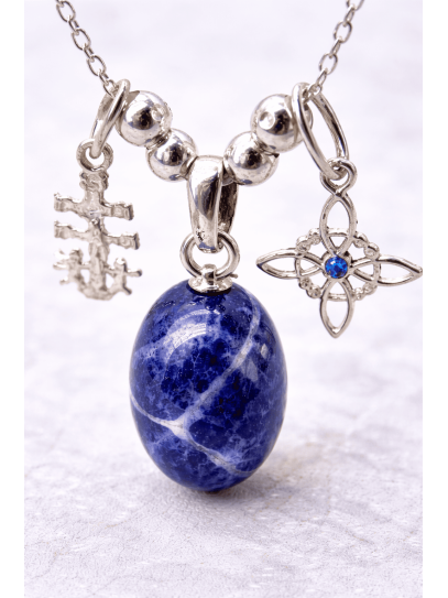 Sodalite Triple Protection Necklace | Intelligence and studies, exams or competitive exams