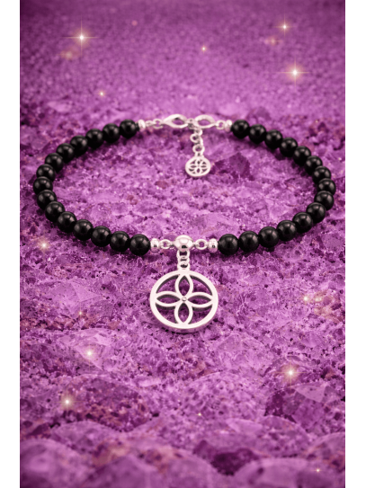 Pulsera sigilo de la abundancia de Turmalina y plata - Atrae riqueza y prosperidad