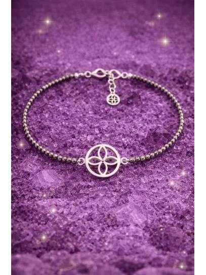 Pulsera poderoso imán del dinero del sigilo de la abundancia de Pirita y plata