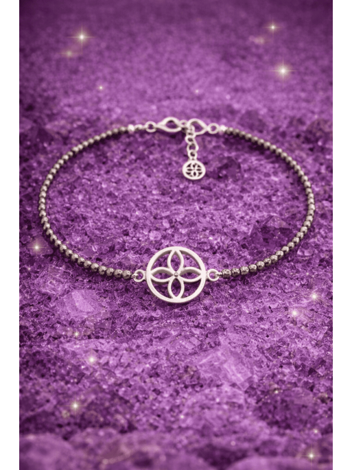 Pulsera poderoso imán del dinero del sigilo de la abundancia de Pirita y plata