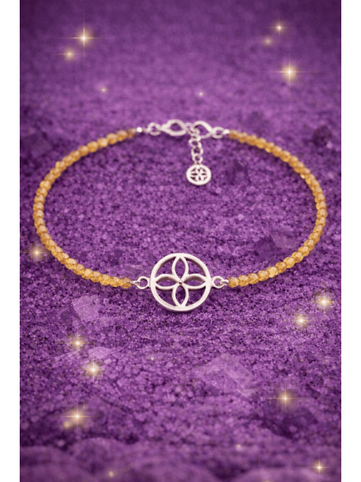 Polsera poderós imant dels diners del sigil de l'abundància de Citrí i plata