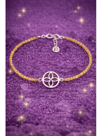 Polsera poderós imant dels diners del sigil de l'abundància de Citrí i plata