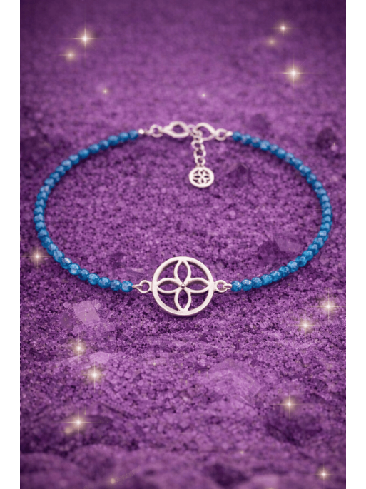 Pulsera poderoso imán del dinero del sigilo de la abundancia de Apatito y plata