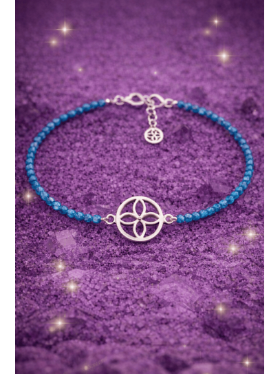 Pulsera poderoso imán del dinero del sigilo de la abundancia de Apatito y plata