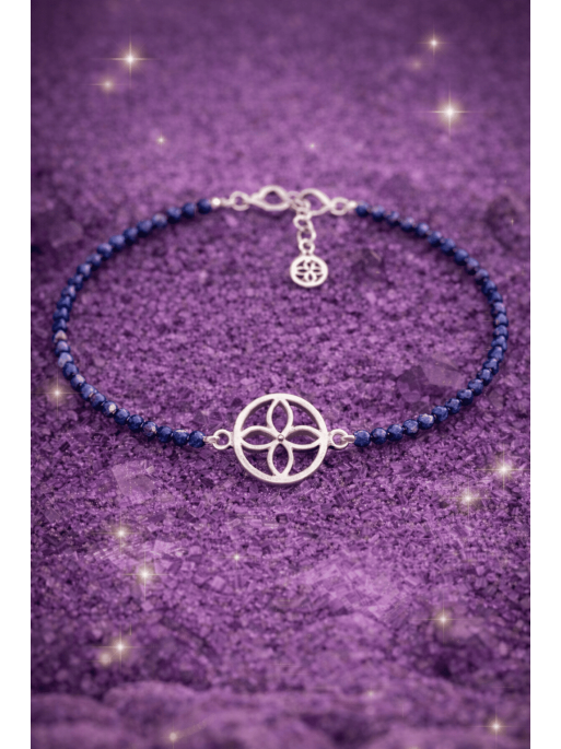 Powerful Money Magnet Bracelet of Sodalite and Silver Sigil of Abundance