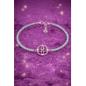 Pulsera poderoso imán del dinero del sigilo de la abundancia de Amazonita y plata