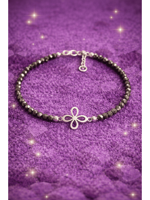 Polsera mini imant dels diners del sigil de l'abundància de Pirita i plata